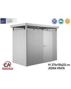 Vrtna kućica HighLine Biohort 275x155x222 cm Vel. H1 metalik srebrna 1 vrata