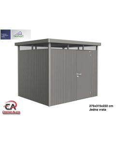 Vrtna kućica HighLine Biohort 275x235x22 cm Vel. H3 metalik siva 1 vrata