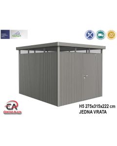 Vrtna kućica HighLine Biohort 275x315x222 cm Vel. H5 metalik siva 1 vrata