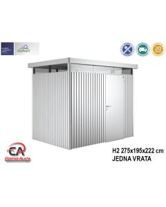 Vrtna kućica HighLine Biohort 275x195x222 cm Vel. H2 metalik srebrna 1 vrata