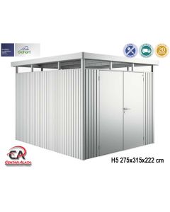 Vrtna kućica HighLine Biohort 275x315x222 cm Vel. H5 metalik srebrna 2 vrata