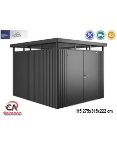 Vrtna kućica HighLine Biohort 275x315x222 cm Vel. H5 tamno siva 2 vrata