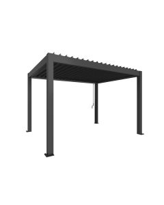 Biohort Pergola 3x4 m metalik tamno siva sa metalik tamno siva rešetkama  404,5x312x255 cm