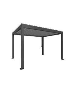 Biohort Pergola 3x4 m metalik tamno siva sa metalik srebrnim rešetkama 404,5x312x255 cm