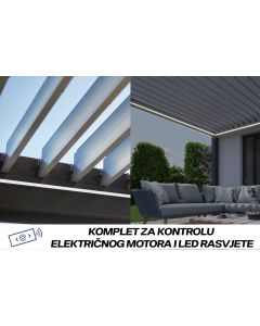 Komplet za kontrolu električnog motora i led rasvjete na pergolama biohort