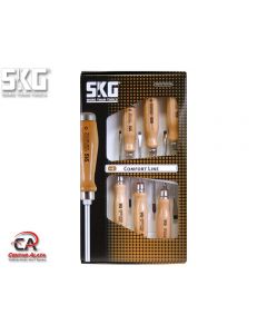Garnitura izvijača drvena drška ravni i križni 5u1 SKG