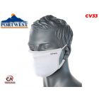 Troslojna antimikrobna tekstilna maska za lice bijela CV33 Portwest Covid