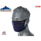Troslojna antimikrobna tekstilna maska za lice plava CV33 Portwest Covid