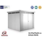 Vrtna kućica HighLine Biohort 275x275x222 cm Vel. H4 metalik srebrna 2 vrata
