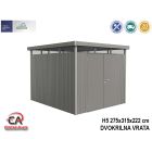 Vrtna kućica HighLine Biohort 275x315x222 cm Vel. H5 metalik siva 2 vrata