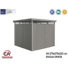 Vrtna kućica HighLine Biohort 275x275x222 cm Vel. H4 metalik siva 2 vrata
